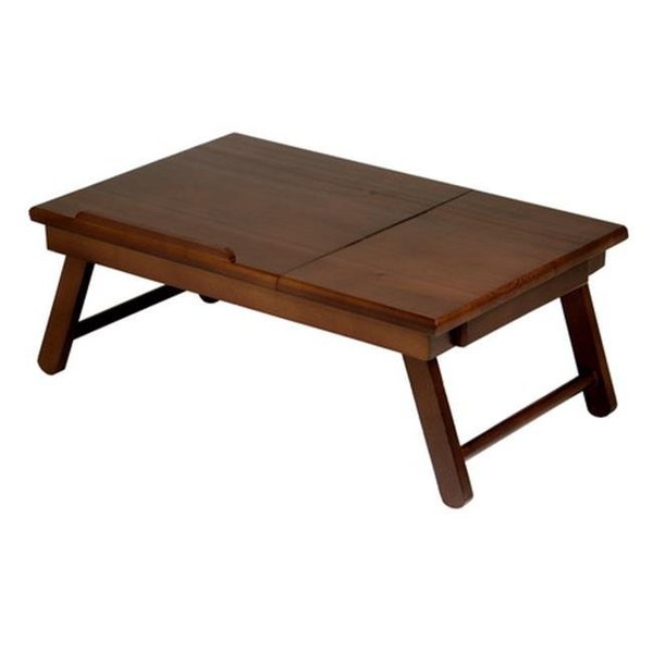 Winsome Winsome 94623 Alden Lap Desk Flip Top with Drawer Foldable Legs- Antique Walnut 94623
